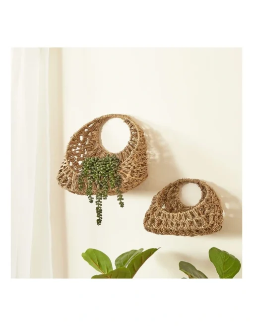 Set Of 2 Hart Wall Plant Holder In Natural -Home Décor Sales