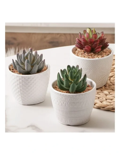 Trinity Artificial Gardens Set Of 3 In White -Home Décor Sales