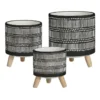Nested White Stripe Terracotta Pots Set Of 3 -Home Décor Sales 954991540 1 720x928