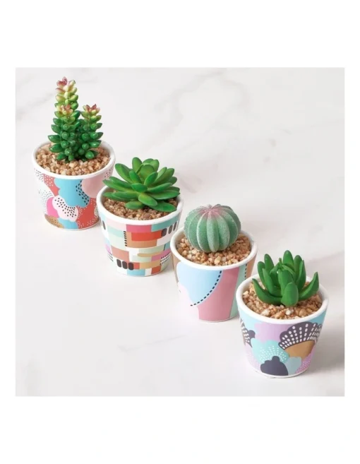 Pop Artificial Gardens Pots Set Of 4 In Multi -Home Décor Sales