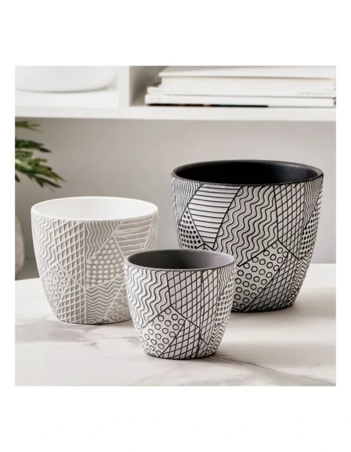 Nested Vine Terracotta Pots Set Of 3 In Multi -Home Décor Sales
