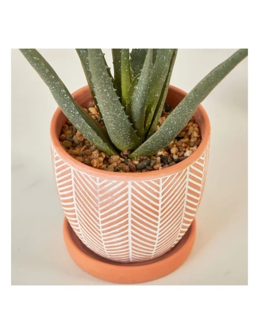 Artificial Aloe Vera Plant In Ceramic Pot 40cm In Terracota -Home Décor Sales