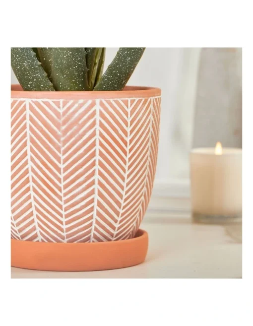 Artificial Aloe Vera Plant In Ceramic Pot 40cm In Terracota -Home Décor Sales