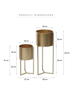 Eaton Planters Set Of 2 In Gold -Home Décor Sales 954995680 3 720x928