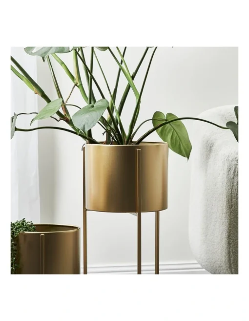 Eaton Planters Set Of 2 In Gold -Home Décor Sales