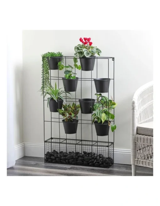 Vertical Indoor 9-Piece Plant Stand 101cm In Black -Home Décor Sales