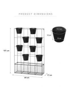 Vertical Indoor 9-Piece Plant Stand 101cm In Black -Home Décor Sales 954996670 3 720x928