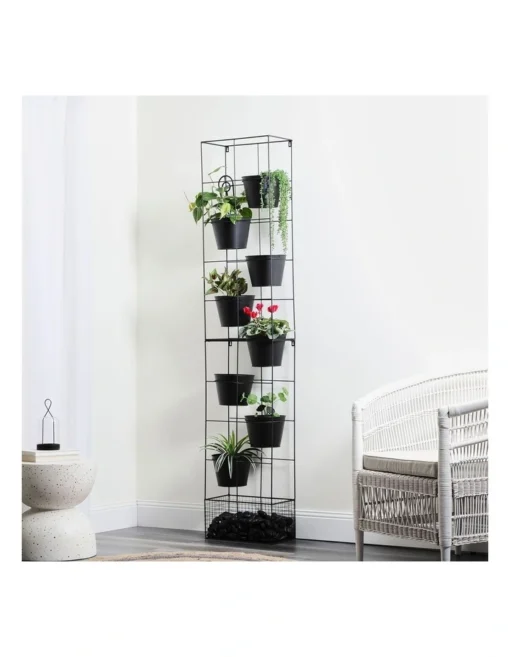 Vertical Indoor 9-Piece Plant Stand 192cm In Black -Home Décor Sales