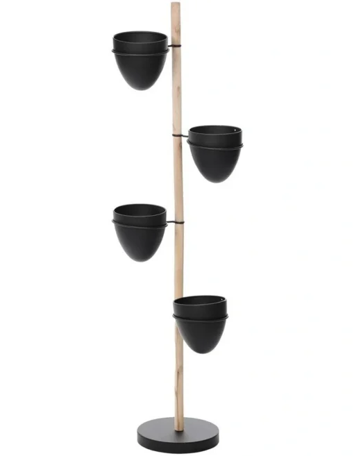 Spiral Vertical Indoor 5-Piece Plant Stand 129cm In Black -Home Décor Sales