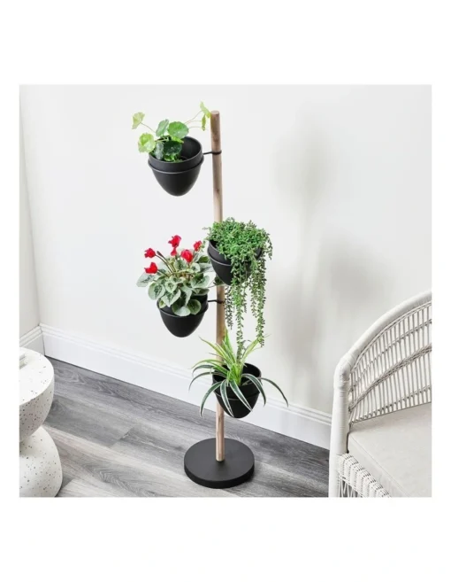 Spiral Vertical Indoor 5-Piece Plant Stand 129cm In Black -Home Décor Sales