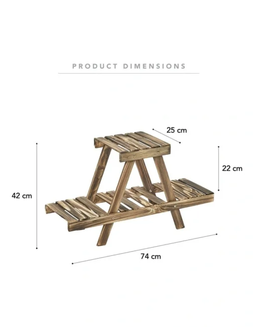 Abico Solid Wood Plant Organiser In Natural -Home Décor Sales