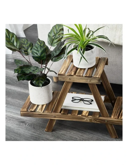 Abico Solid Wood Plant Organiser In Natural -Home Décor Sales