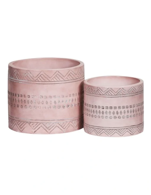Idaho Terracotta Planter Pots Set Of 2 In Pink -Home Décor Sales