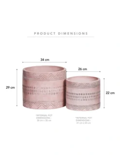 Idaho Terracotta Planter Pots Set Of 2 In Pink -Home Décor Sales 954998200 3 720x928