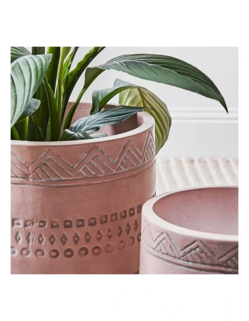 Idaho Terracotta Planter Pots Set Of 2 In Pink -Home Décor Sales
