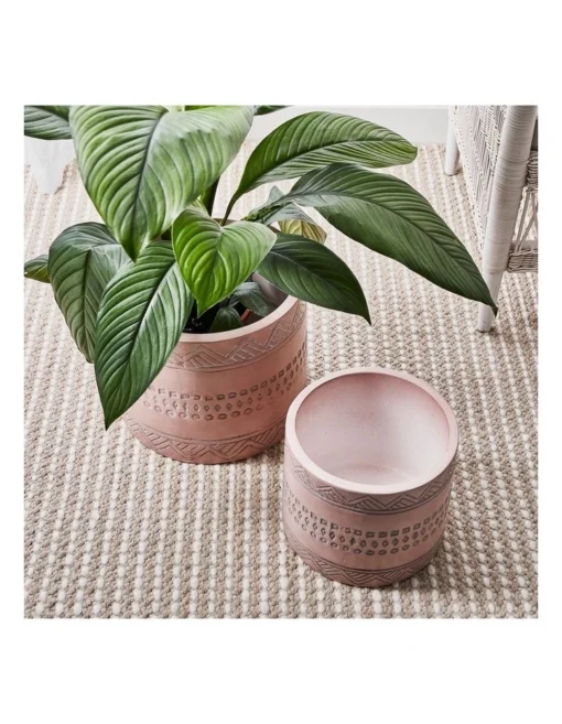 Idaho Terracotta Planter Pots Set Of 2 In Pink -Home Décor Sales
