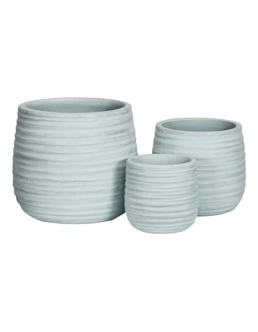 Lila Terracotta Planter Pots Set Of 3 In Blue -Home Décor Sales