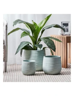 Lila Terracotta Planter Pots Set Of 3 In Blue -Home Décor Sales 954998650 2 720x928
