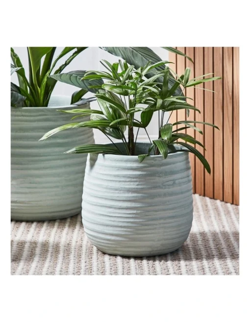 Lila Terracotta Planter Pots Set Of 3 In Blue -Home Décor Sales