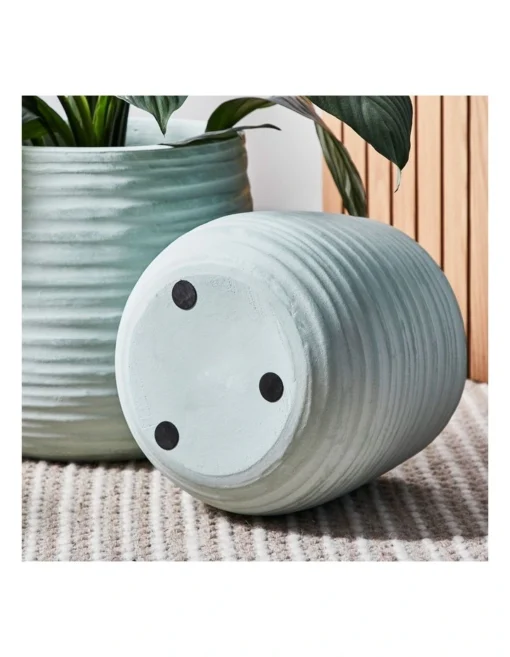 Lila Terracotta Planter Pots Set Of 3 In Blue -Home Décor Sales