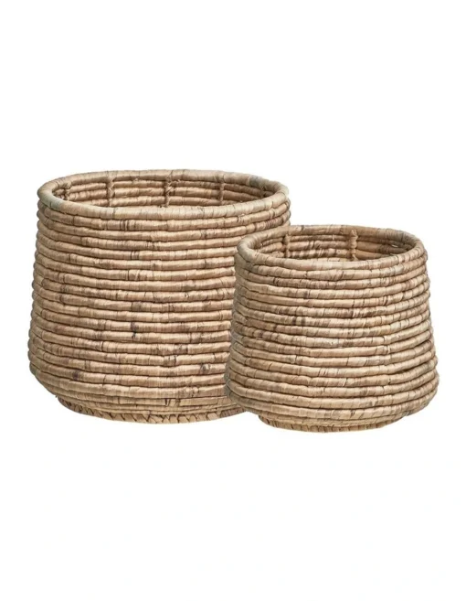 Round Water Hyacinth Baskets Set Of 2 In Natural -Home Décor Sales