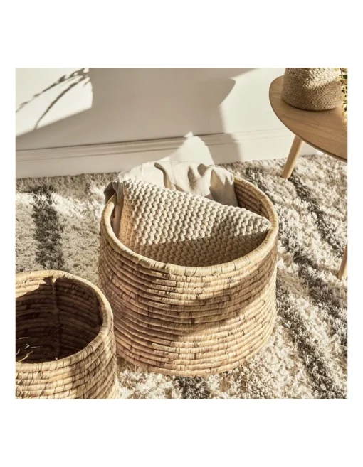 Round Water Hyacinth Baskets Set Of 2 In Natural -Home Décor Sales