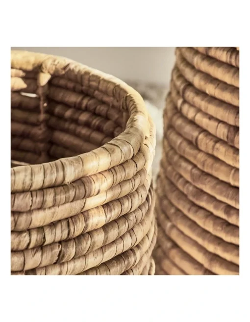 Round Water Hyacinth Baskets Set Of 2 In Natural -Home Décor Sales
