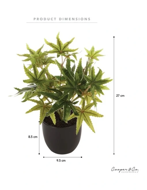 Tall Potted Artificial Maple Decor 24cm In Green -Home Décor Sales