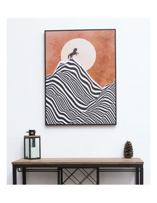 Horse Chasing The Sun Black Framed Canvas Wall Art -Home Décor Sales