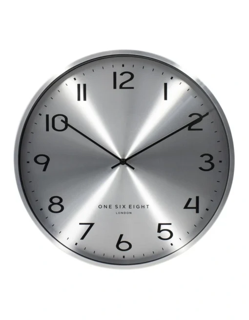 Luna 40cm Silent Wall Clock In Chrome -Home Décor Sales
