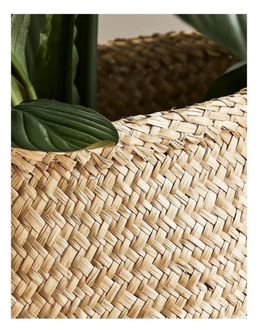 Carrie Sequin Seagrass Baskets Set Of 2 In Natural -Home Décor Sales