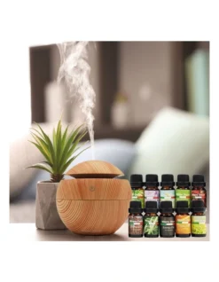 Ultrasonic USB Diffuser With 10 Aroma Oils Humidifier 130ml In Brown -Home Décor Sales 988485040 5 720x928