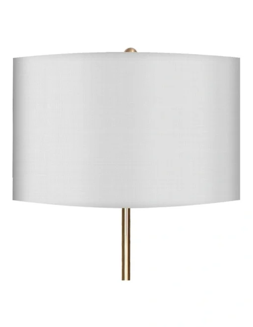 Metal Floor Lamp Brushed Brass Finish With White Shade -Home Décor Sales