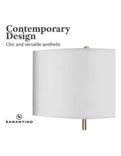 Metal Floor Lamp Brushed Brass Finish With White Shade -Home Décor Sales 989380360 5 720x928