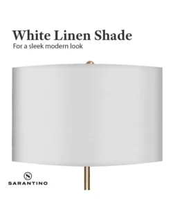 Metal Floor Lamp Brushed Brass Finish With White Shade -Home Décor Sales 989380360 7 720x928